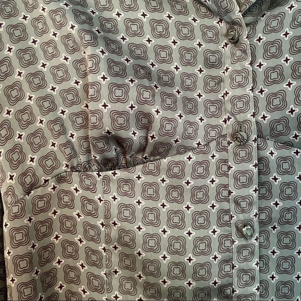 Ann Taylor Printed Button Down Polyester Blouse - image 4